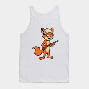 Fox with rifle - hunter Tank Top